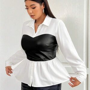 Elegant Black and White Women's Top